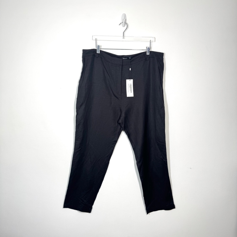 Karen Millen NWT Women's Size 22 Curve Linen Viscose Black Pants New With Tags